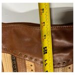 Fossil  leather studded riveted western boho shoulder bag suede neutral Photo 7