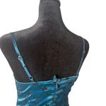 Wild Fable Teal Mini Slip Dress Size 2 Black Butterfly Lace Trim Y2K Coquette Photo 6