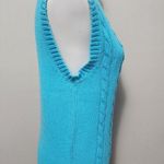 Justin Vintage  Trent Turquoise Cable Knit Vneck Sweater Vest Size Small Photo 1
