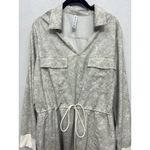 Athleta  Zuma Women’s Shirt Dress XL Beige Snakeskin Button Front Athleisure Photo 4