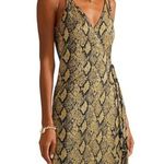 Solid & Striped Snake Print Knit Tie Wrap Dress YELLOW/BLACK Size S NEW Photo 2