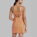Wild Fable Sleeveless Woven Bodycon Dress Orange Red Floral Mini Y2K 90s ALTERED Photo 4