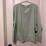Ideology  Womens T-Shirt Plus Size 3X Mint Green Long Sleeve Crew Neck‎ NWT Photo 1