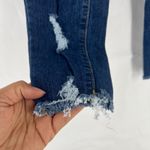 Almost Famous Skinny Jeans Womens 0 Blue Cotton Mid Rise Distressed Frayed Hem Photo 4