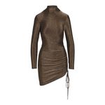 n:philanthropy Demetra Metallic Minidress Brown Gold Bodycon Stretch size Large Photo 3