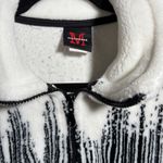 VTG Mazmania Zebra Print Fleece Jacket Full Zip White Black 90s Art to Wear M Size M Photo 2