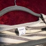 Old Navy  Cinched Tee Shirt Dress Cream with Black Stripes and Tie Waist Size L Photo 4