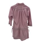 Trovata Shirt Dress M Burgundy Mini Button Front Boho Preppy Cotton Casual Red Size M Photo 4