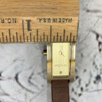 Pandora Double Oblong 18K Gold Plated Watch with Brown Leather Strap - 812019LG Photo 7