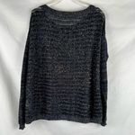 Mac + Jac Striped Metallic Sweater XL Black Photo 2