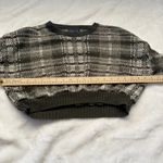 Vtg Basic Editions Grunge Cropped Plaid Crew Neck Sweater Green Fall Size M/L Size L Photo 5