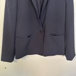 Madewell Women's The Dorset Crop Blazer in Easygoing Crepe Navy Blue Sz Medium Photo 6