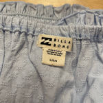 Billabong NWT Secret Spot Smocked Ruffle Sleeve Top Shirt Size Large Blue Photo 7