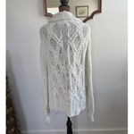 Carducci XL Cable Knit Button Front Shawl Collar Cardigan Chunky Sweater White Photo 2