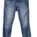 Gap Real Straight Leg Jeans Floral Embroidered Sz 6 Petite Boho Photo 0