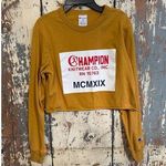 Champion Urban Outfitters   Heritage Long Sleeve Cropped Tee Mustard Yellow XS Photo 0