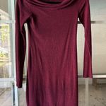 EXPRESS maroon sweater dress with cowl neck Photo 1