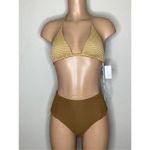 Anthropologie New. WET L.A. brown stripe bikini. Small. Retails $186 Photo 2