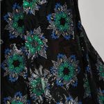 PACO RABANNE Asymmetric Floral Print Lace Skirt Blue Photo 2