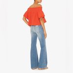 Apiece Apart  Orange Off The‎ Shoulder Gauzy Smocked Crop Blouse Size 4 Photo 6