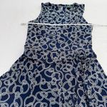 Ralph Lauren  Blue Chain Link Sleeveless  Stretch Jersey Midi Dress Size 8 Photo 5