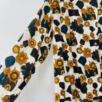Jones New York  Vintage Button Down Blouse Shirt Top Gold Medal Print Size 12 Photo 5