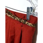 Tommy Hilfiger Red Skirt 8 Pleated Leopard Belt Preppy Y2K Classic Career Office Photo 1