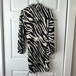 ZARA NWT  Tan and Black Zebra Print Geometric Wrap Dress Size Large Photo 6
