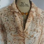 Notations  Damask Sheer Button Blouse Top Photo 2
