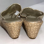 Jack Rogers  Old Money Designer Marbella Mid Wedge Sandals Gold Leather Shoes 10M Photo 1