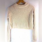 Kendall + Kylie M Knit Crop Cream Mock Turtleneck Sweater Photo 0