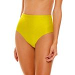 Agua Bendita  Alicia Praia Bikini Bottom in Yellow Metallic Size 2XL NWT Photo 0