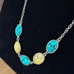 Banana Republic  yellow and green cabochon gold tone necklace Photo 1