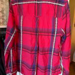 American Eagle  Outfitters Red Western Plaid Flannel Button Up Shirt Photo 3
