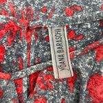 Yoana Baraschi  Printed Faux Wrap Top Blouse Long Sleeve Gray Red Size S/M Photo 7