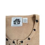 Storybook Knits Sz L Granny Core Beaded Floral Zip Beige Cardigan Sweater Set Size L Photo 4