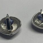 Joan Rivers Signed Silver Tone Purple Lilac Rhinestone Earrings Clip On Photo 4