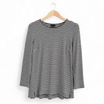 J.Jill Wearever Tunic Sweater Top Stripe Black White Staple Mature Size M Petite Photo 1