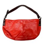 Francesco Biasia Hobo Leather Shoulder Hand Bag Purse Burnt Orange & Brown Photo 2