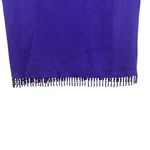 Vintage CLIO Silk & Cotton Beaded Fringe Top M Purple Square Neck Tank Pullover Size M Photo 2