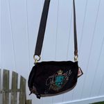 Juicy Couture Y2K Crossbody Bag Purse Love Your Couture Velour Black Brown H Photo 7