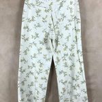 English Factory  Floral Wide Leg White CROP JEANS Size MEDIUM Photo 5