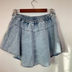 Aerie  Light Wash Denim Flared Skirt  Elastic Waist M Photo 1