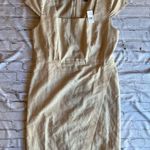 Ann Taylor Linen Blend Dress Size 8 NWT NEW Cap Sleeve Neutral Coastal Photo 0