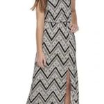 Three Pink Hearts  floral chevron halter maxi dress Photo 0