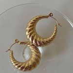Croissant Hoops Earrings Chunky Hoop Earrings Gold Hoop Earrings Photo 6