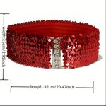 Chic Style Red Sequined Elastic Waist Belt for Women Elegant‎ One Size Photo 9