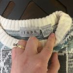 VINTAGE CREW NECK SWEATER 80’s PREP GEOMETRIC DESIGN STYLISH ACADEMIA Blue Size L Photo 4