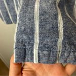 Drew  Lightweight Linen Women's Striped Blue Blazer Size L Photo 2