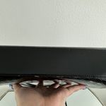 Vintage 90s Black Dark Brown Shiny Faux Leather Croc Embossed Shoulder Bag Photo 10